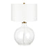 24" Clear Glass Table Lamp With White Drum Shade - Minihomy