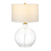 24" Clear Glass Table Lamp With White Drum Shade - Minihomy