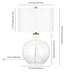 24" Clear Glass Table Lamp With White Drum Shade - Minihomy