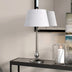 28" Nickel Metal Table Lamp With White Empire Shade - Minihomy