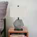 19" Gray and Black Concrete Table Lamp With White Drum Shade - Minihomy