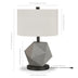 19" Gray and Black Concrete Table Lamp With White Drum Shade - Minihomy