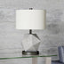 19" Gray and Black Concrete Table Lamp With White Drum Shade - Minihomy