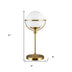 21" Brass Metal Globe Table Lamp With Clear Globe Shade - Minihomy