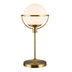 21" Brass Metal Globe Table Lamp With Clear Globe Shade - Minihomy