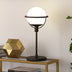 21" Black Metal Globe Table Lamp With Clear Globe Shade - Minihomy