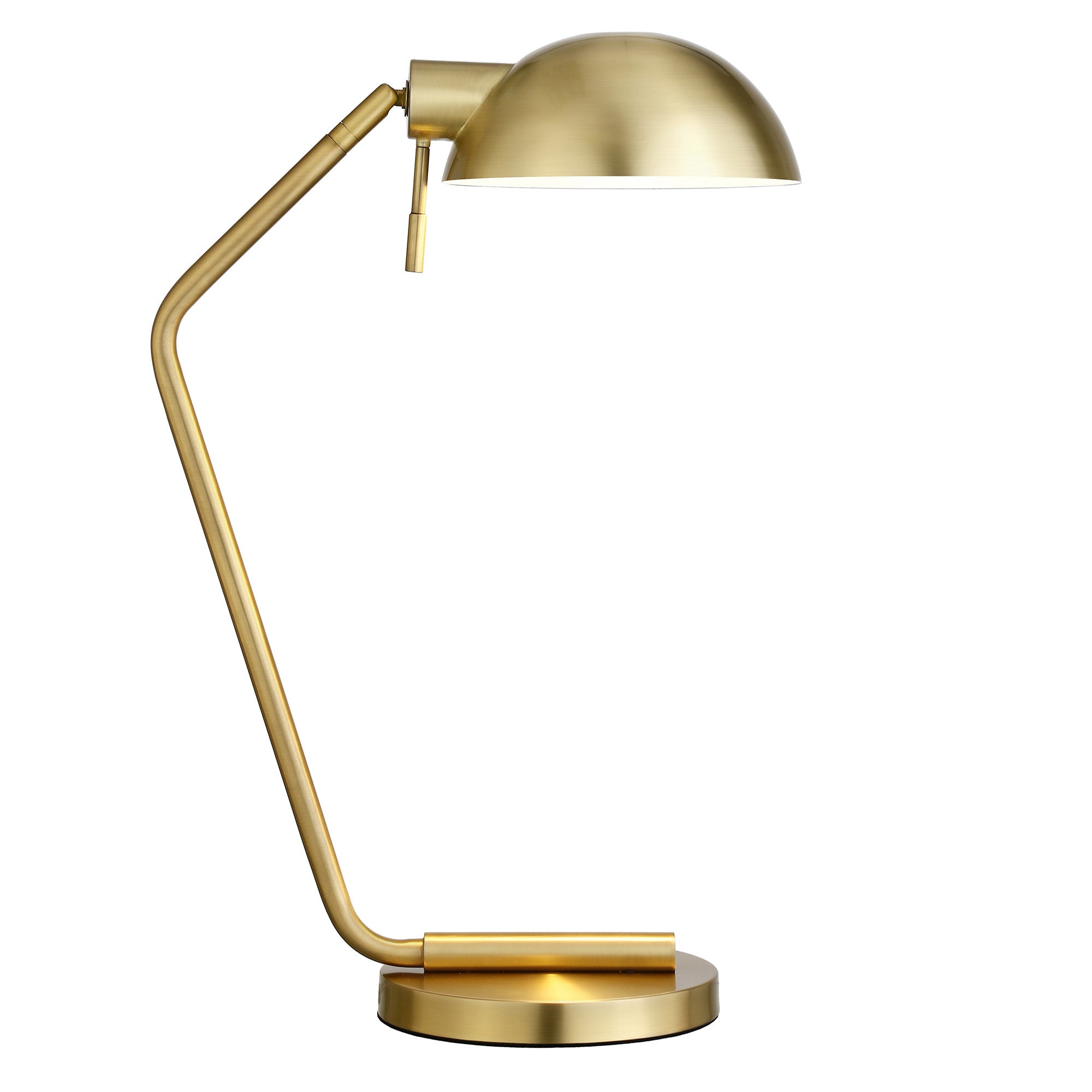 20" Brass Metal Desk Table Lamp With Brass Dome Shade - Minihomy