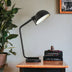 20" Black Metal Desk Table Lamp With Black Dome Shade - Minihomy