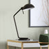 20" Black Metal Desk Table Lamp With Black Dome Shade - Minihomy