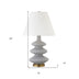 26" Gray and Gold Glass Table Lamp With White Empire Shade - Minihomy