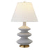 26" Gray and Gold Glass Table Lamp With White Empire Shade - Minihomy