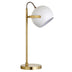 22" Brass Metal Desk Table Lamp With White Bowl Shade - Minihomy