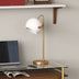 22" Brass Metal Desk Table Lamp With White Bowl Shade - Minihomy