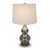 21" Nickel Glass Table Lamp With White Drum Shade - Minihomy