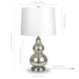 21" Nickel Glass Table Lamp With White Drum Shade - Minihomy