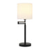 25" Black Metal Table Lamp With White Drum Shade - Minihomy