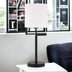 25" Black Metal Table Lamp With White Drum Shade - Minihomy