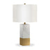 21" Gold and White Marble Table Lamp With White Drum Shade - Minihomy