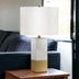 21" Gold and White Marble Table Lamp With White Drum Shade - Minihomy