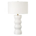 28" White Ceramic Table Lamp With White Drum Shade - Minihomy