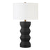 28" Black Ceramic Table Lamp With White Drum Shade - Minihomy