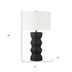 28" Black Ceramic Table Lamp With White Drum Shade - Minihomy