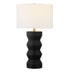 28" Black Ceramic Table Lamp With White Drum Shade - Minihomy