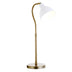 25" Brass Metal Arched Table Lamp With White Dome Shade - Minihomy