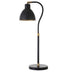 25" Black and Gold Metal Arched Table Lamp With Black Dome Shade - Minihomy