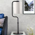 24" Black Metal Table Lamp With White Cylinder Shade - Minihomy