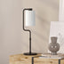 24" Black Metal Table Lamp With White Cylinder Shade - Minihomy