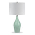 28" Teal Blue Porcelain Table Lamp With White Drum Shade - Minihomy