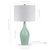 28" Teal Blue Porcelain Table Lamp With White Drum Shade - Minihomy