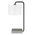 22" Black and Gray Concrete Arched Table Lamp With White Drum Shade - Minihomy