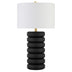 25" Black Ceramic Table Lamp With White Drum Shade - Minihomy