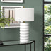 25" White Ceramic Table Lamp With White Drum Shade - Minihomy