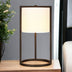 22" Black Metal Table Lamp With White Drum Shade - Minihomy