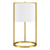 22" Brass Metal Table Lamp With White Drum Shade - Minihomy