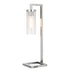 26" Nickel Metal Arched Table Lamp With Clear Seeded Cylinder Shade - Minihomy