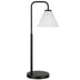 27" Black Metal Arched Table Lamp With White Cone Shade - Minihomy