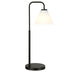 27" Black Metal Arched Table Lamp With White Cone Shade - Minihomy