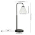 27" Black Metal Arched Table Lamp With White Cone Shade - Minihomy