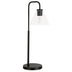 27" Black Metal Arched Table Lamp With Clear Cone Shade - Minihomy