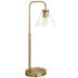 27" Brass Metal Arched Table Lamp With Clear Cone Shade - Minihomy