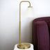 27" Brass Metal Arched Table Lamp With White Cone Shade - Minihomy