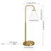 27" Brass Metal Arched Table Lamp With White Cone Shade - Minihomy