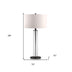 29" Black Glass Table Lamp With White Drum Shade - Minihomy