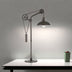 33" Gray Metal Adjustable Desk Table Lamp With Gray Dome Shade - Minihomy