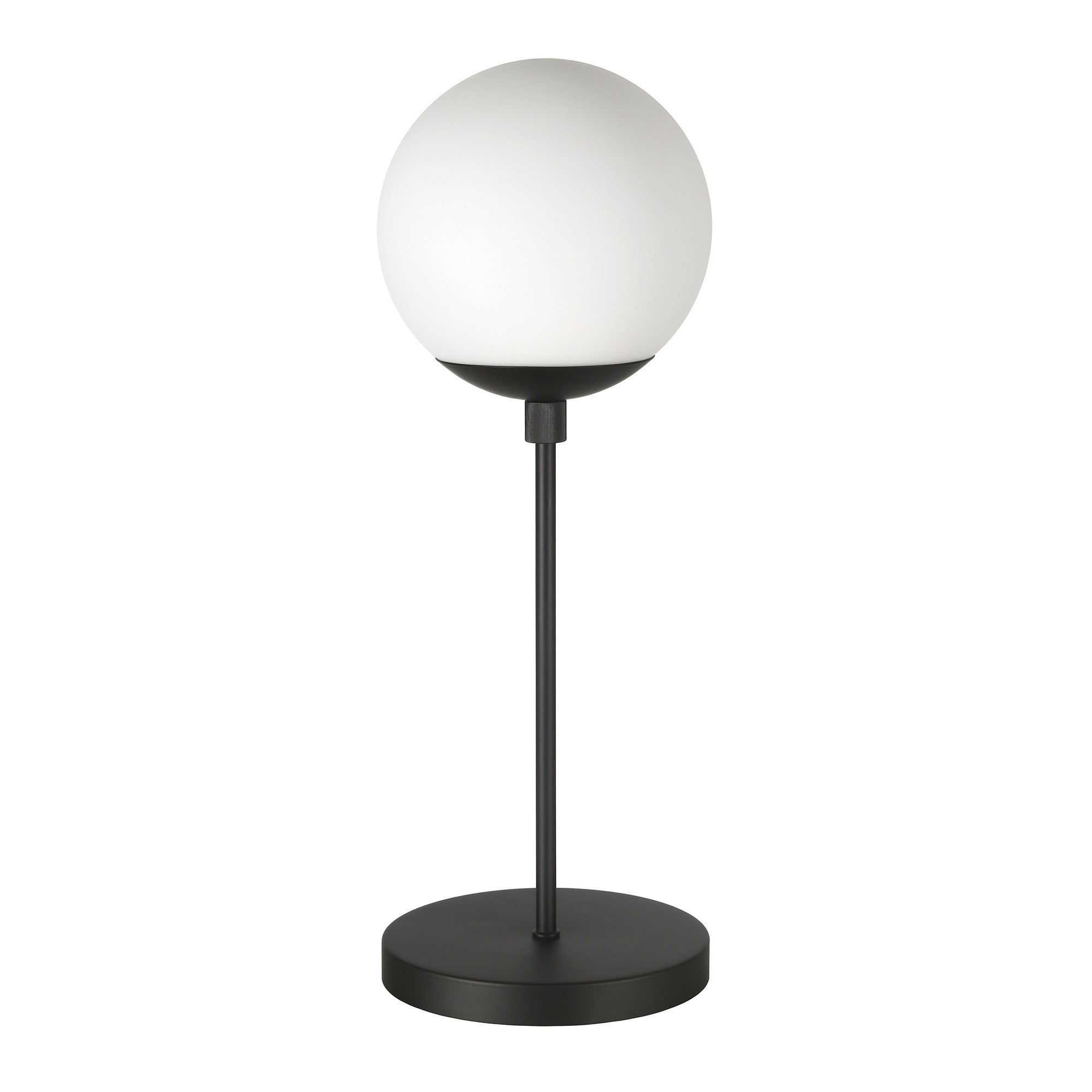 21" Black Metal Globe Table Lamp With Clear Globe Shade - Minihomy