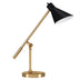 22" Brass Metal Desk Table Lamp With Black Cone Shade - Minihomy